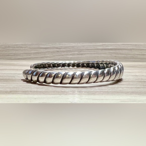 Vintage Designer Signed Sterling Carolyn Pollack Silver Twisted Cuff Bracelet - Picture 4 of 11